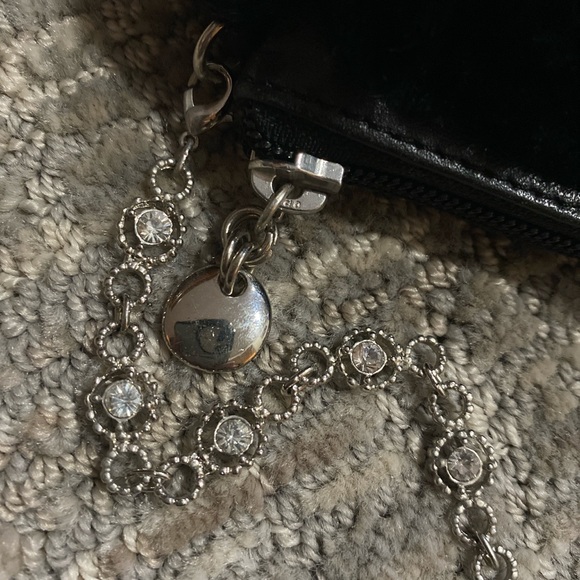 Vintage Lord & Taylor Black Rabbit Fur Mini Bag with Crystal Chain Strap - Picture 4 of 4